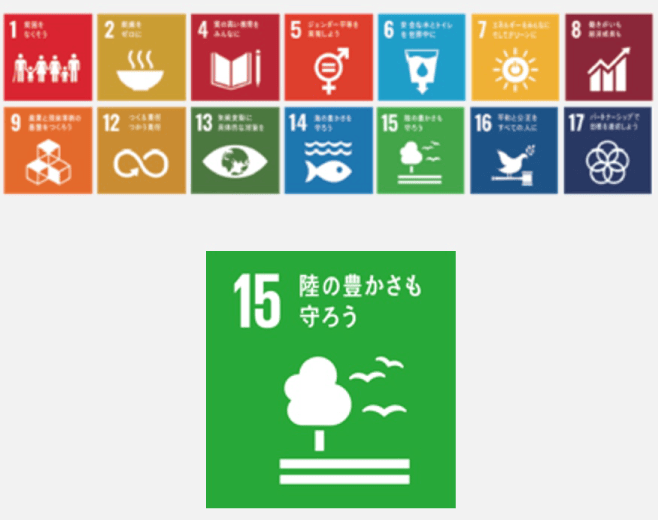 SDGs17の目標の1,2,4,5,6,7,8,9,12,13,14,15,16,17